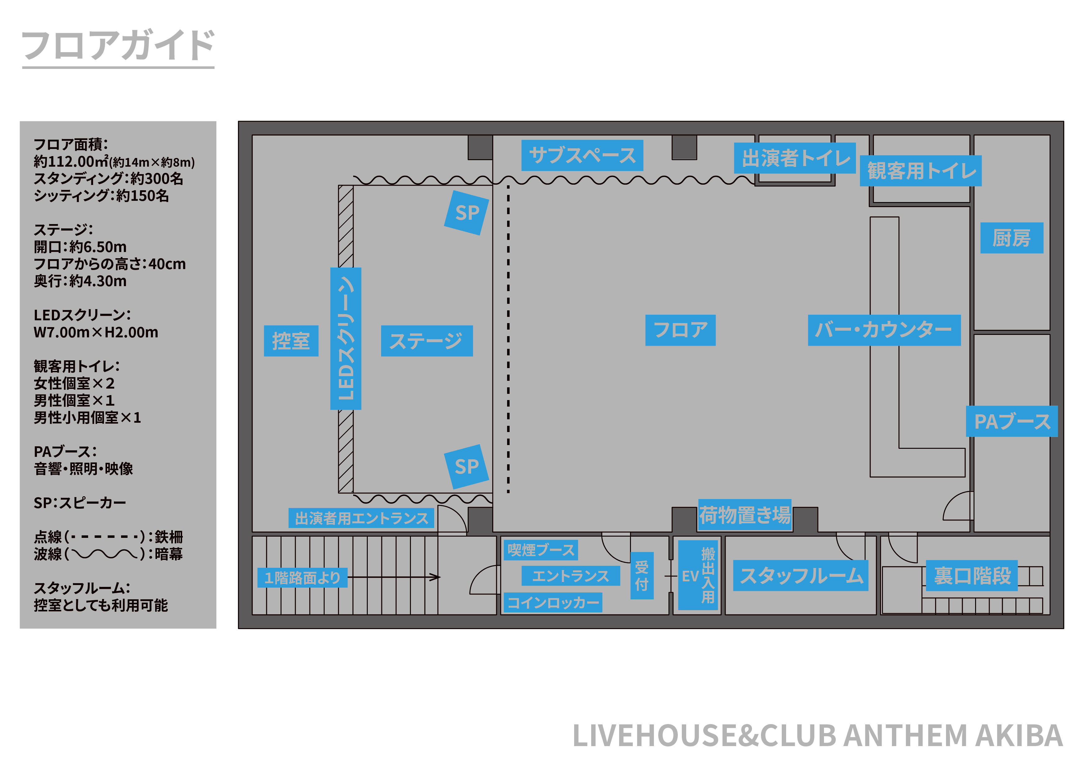 LIVEHOUSE&CLUB ANTHEM AKIBA 平面図